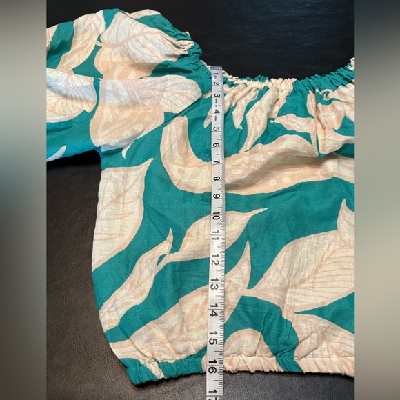 Rachel Zoe Teal and Cream Blouse size Small NWT. - Picture 8 of 8